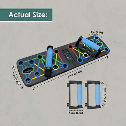 Push Up Board Home Gym - Multifunctional Pushup Training System for Full Body Workout, Portable Handles Fitness Equipment, Accessories for Chest, Color-Coded Muscle